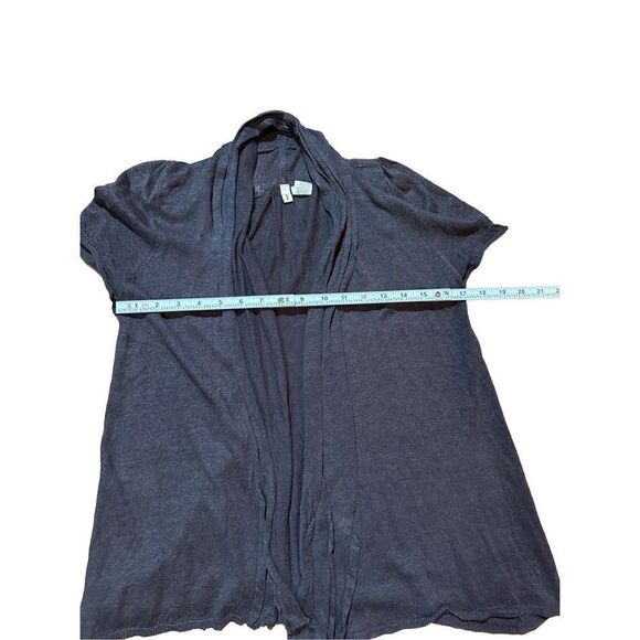 Anthropologie MOTH open front short linen blend brown cardigan small - Picture 4 of 5